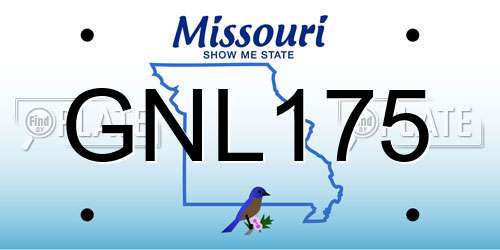 GNL175 Missouri License Plate