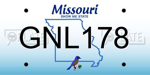 GNL178 Missouri License Plate