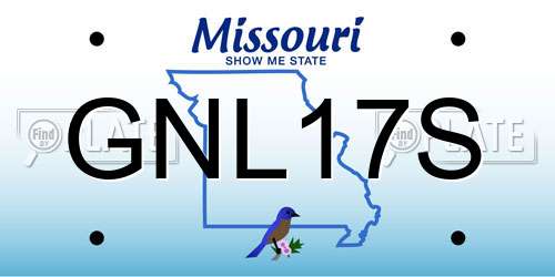 GNL17S Missouri License Plate