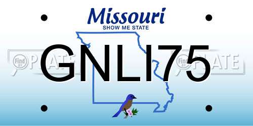 GNLI75 Missouri License Plate