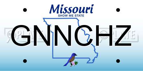 GNNCHZ Missouri License Plate