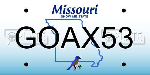 GOAX53 Missouri License Plate