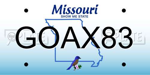 GOAX83 Missouri License Plate
