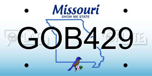 GOB429 Missouri License Plate