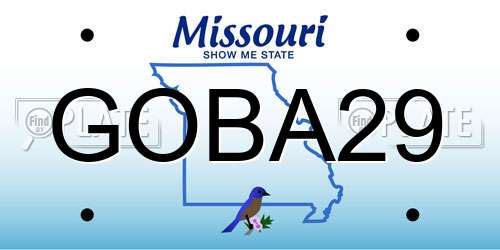 GOBA29 Missouri License Plate