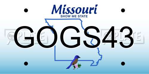 GOGS43 Missouri License Plate