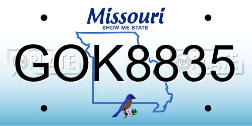 GOK8835 Missouri License Plate