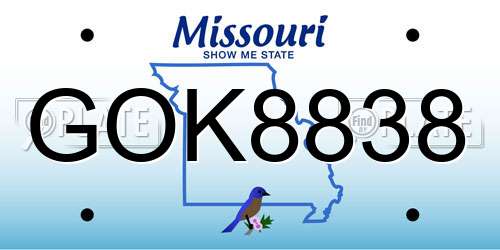 GOK8838 Missouri License Plate