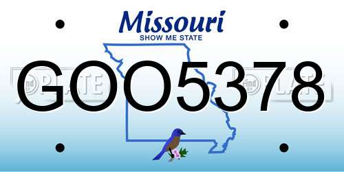 GOO5378 Missouri License Plate
