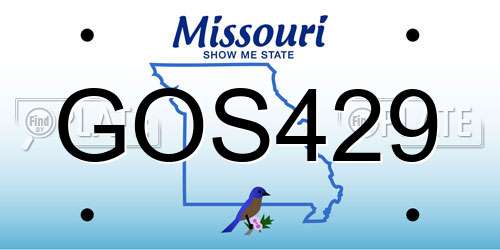 GOS429 Missouri License Plate