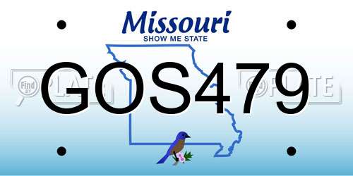 GOS479 Missouri License Plate