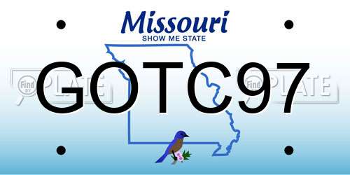 GOTC97 Missouri License Plate
