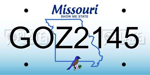 GOZ2145 Missouri License Plate