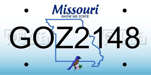 GOZ2148 Missouri License Plate