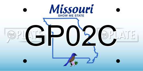 GP02C Missouri License Plate