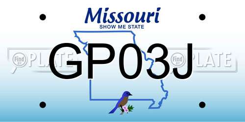 GP03J Missouri License Plate