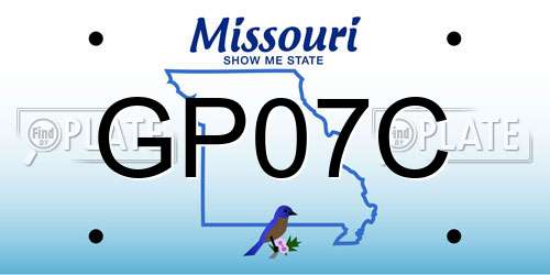 GP07C Missouri License Plate