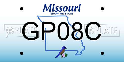 GP08C Missouri License Plate