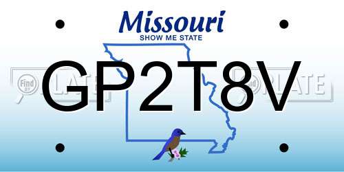 GP2T8V Missouri License Plate
