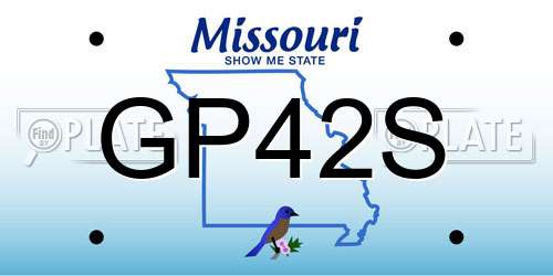 GP42S Missouri License Plate