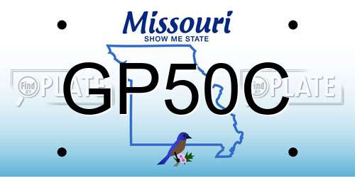 GP50C Missouri License Plate