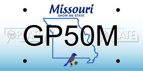 GP50M Missouri License Plate