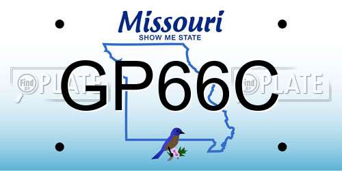 GP66C Missouri License Plate