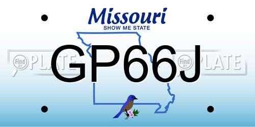 GP66J Missouri License Plate