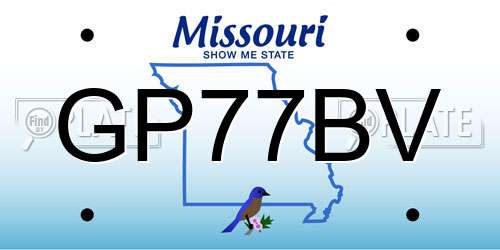 GP77BV Missouri License Plate