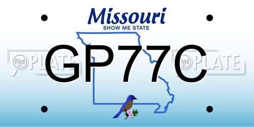 GP77C Missouri License Plate