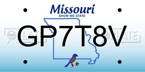 GP7T8V Missouri License Plate