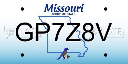 GP7Z8V Missouri License Plate