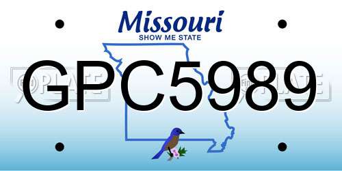 GPC5989 Missouri License Plate