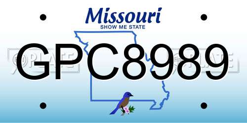 GPC8989 Missouri License Plate