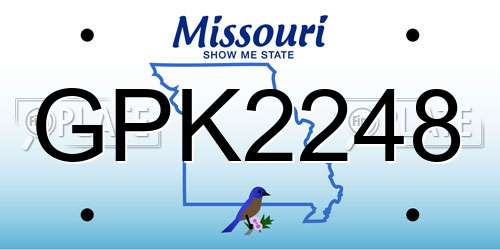 GPK2248 Missouri License Plate
