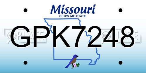 GPK7248 Missouri License Plate