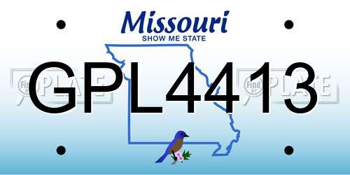 GPL4413 Missouri License Plate