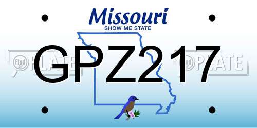 GPZ217 Missouri License Plate