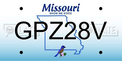 GPZ28V Missouri License Plate