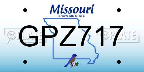 GPZ717 Missouri License Plate