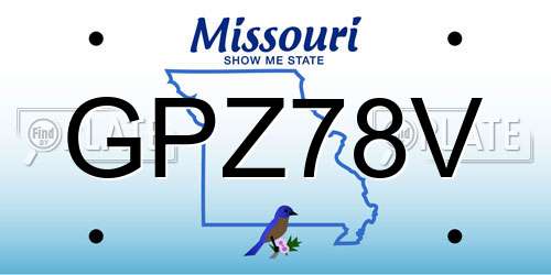 GPZ78V Missouri License Plate