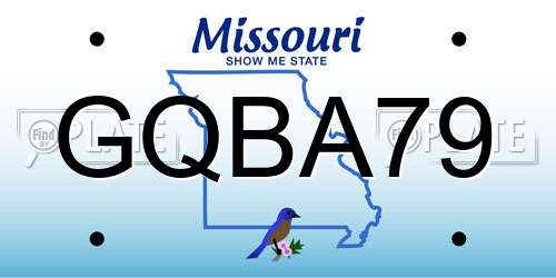 GQBA79 Missouri License Plate
