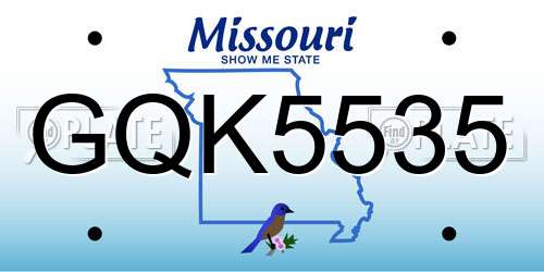 GQK5535 Missouri License Plate