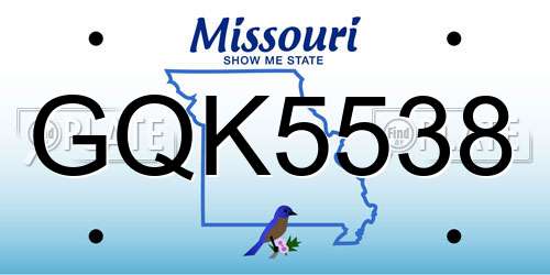 GQK5538 Missouri License Plate
