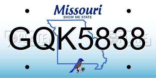 GQK5838 Missouri License Plate