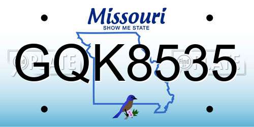 GQK8535 Missouri License Plate