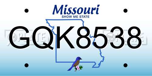 GQK8538 Missouri License Plate