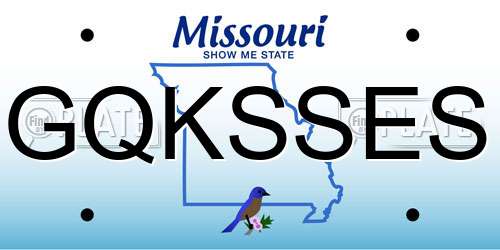 GQKSSES Missouri License Plate