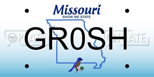 GR0SH Missouri License Plate