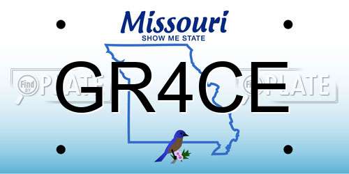 GR4CE Missouri License Plate